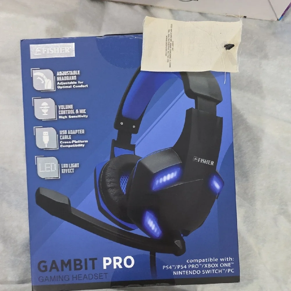 Fisher Gaming Headset with Blue LED Lights